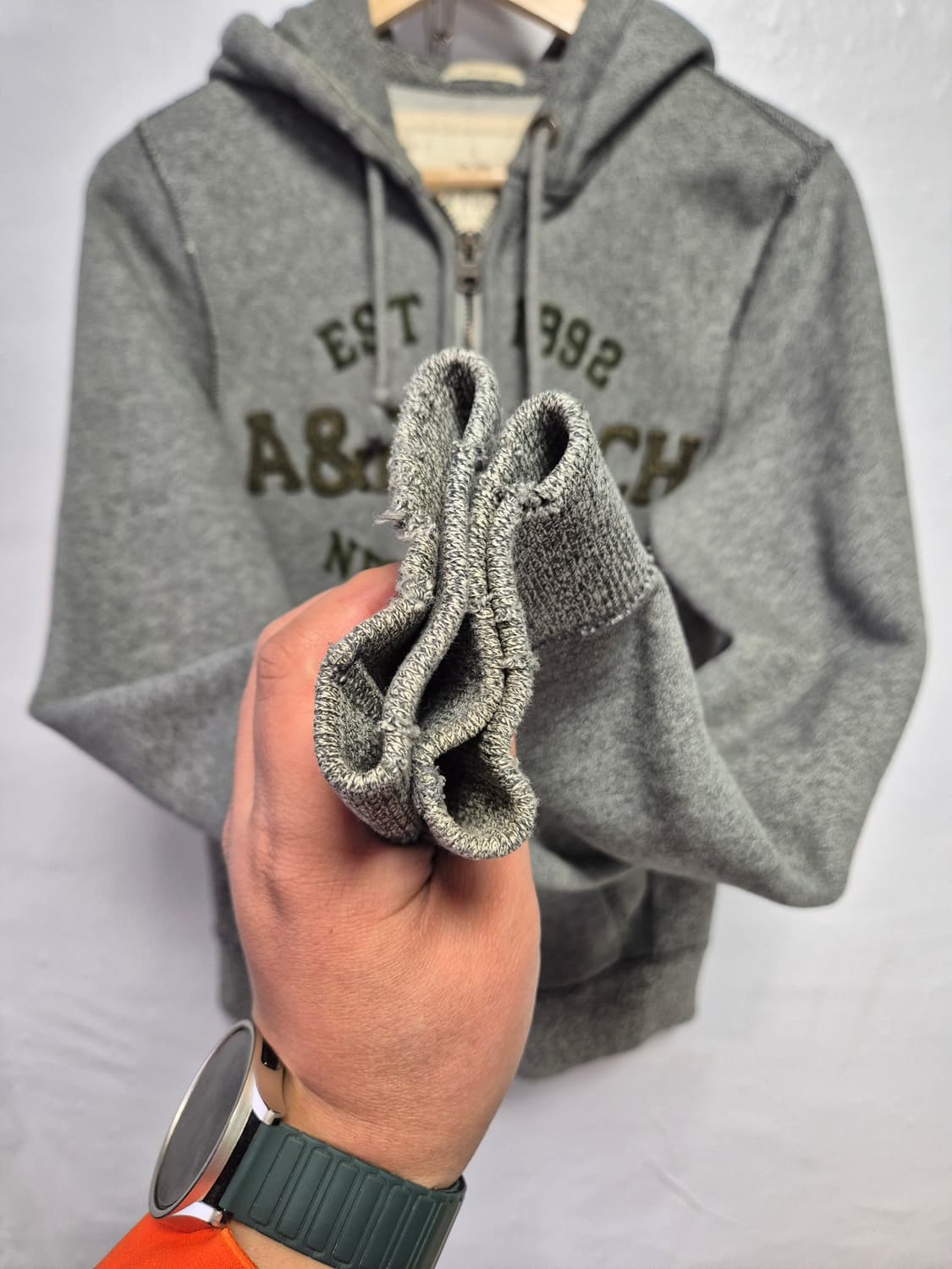 아베크롬비 Y2K 후드집업 그레이 S사이즈(상태S급) 상품이미지3