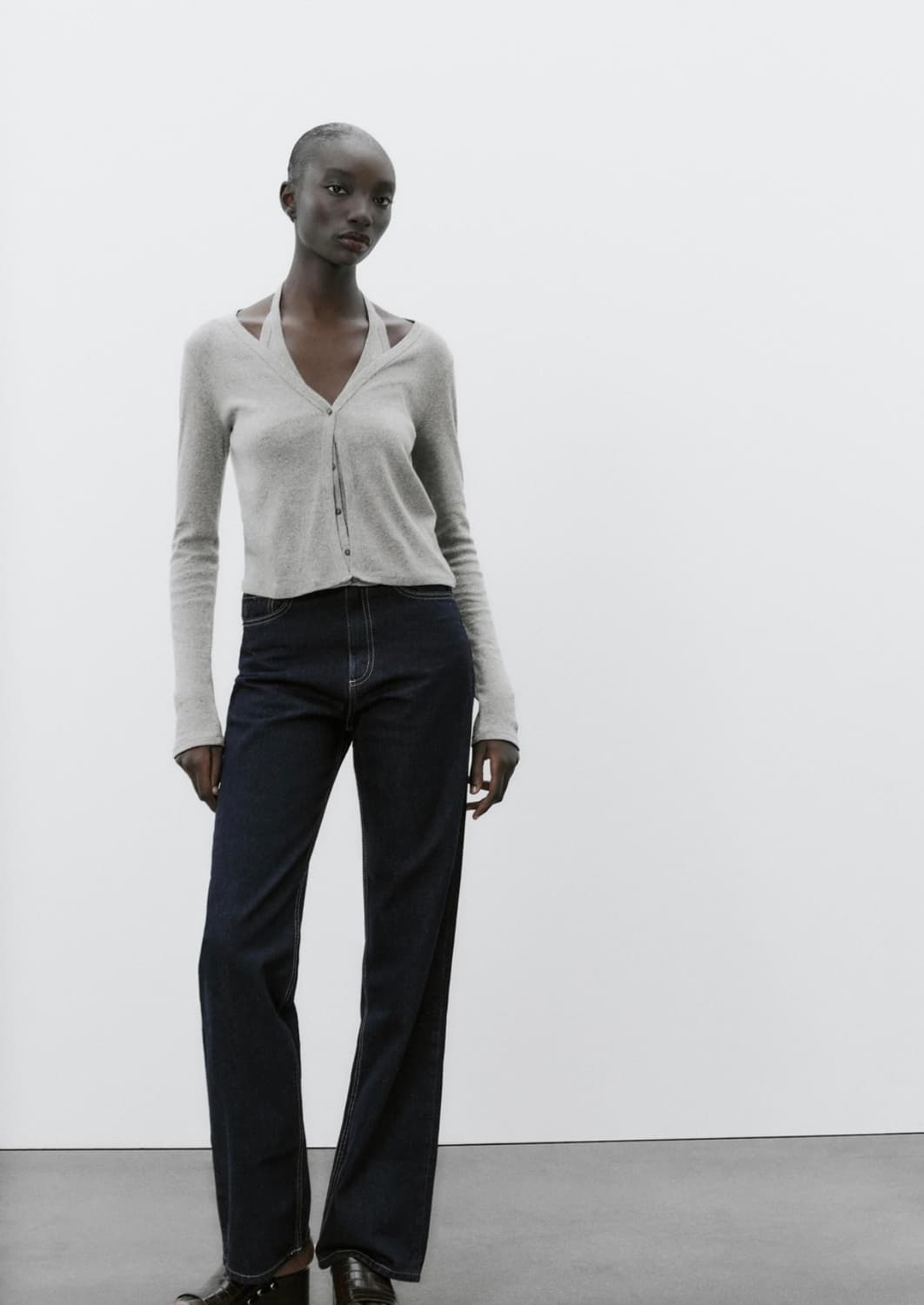 새상품 자라 홀터넥 가디건 5644/323 GREY MARL 상품이미지1