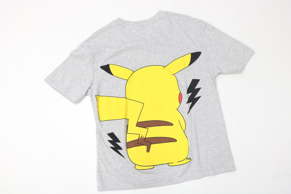 Pokemon 포켓몬 피카츄 빅 프린트 그레이 반팔 티셔츠 (L) 상품이미지7