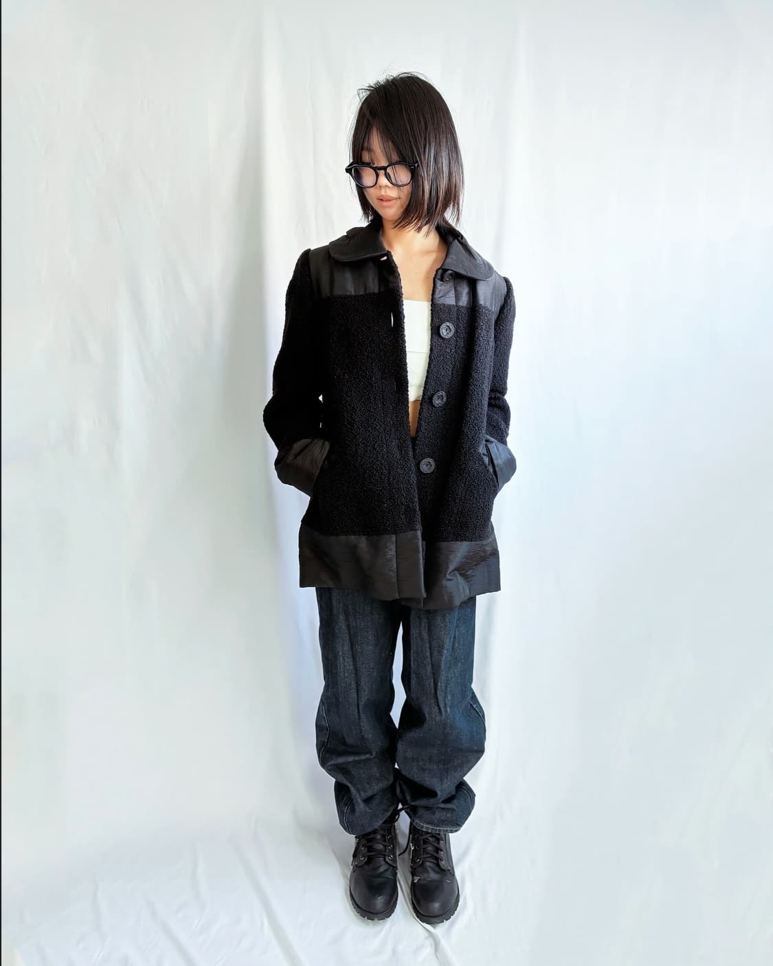 Wool&padding mix floral button coat 상품이미지5