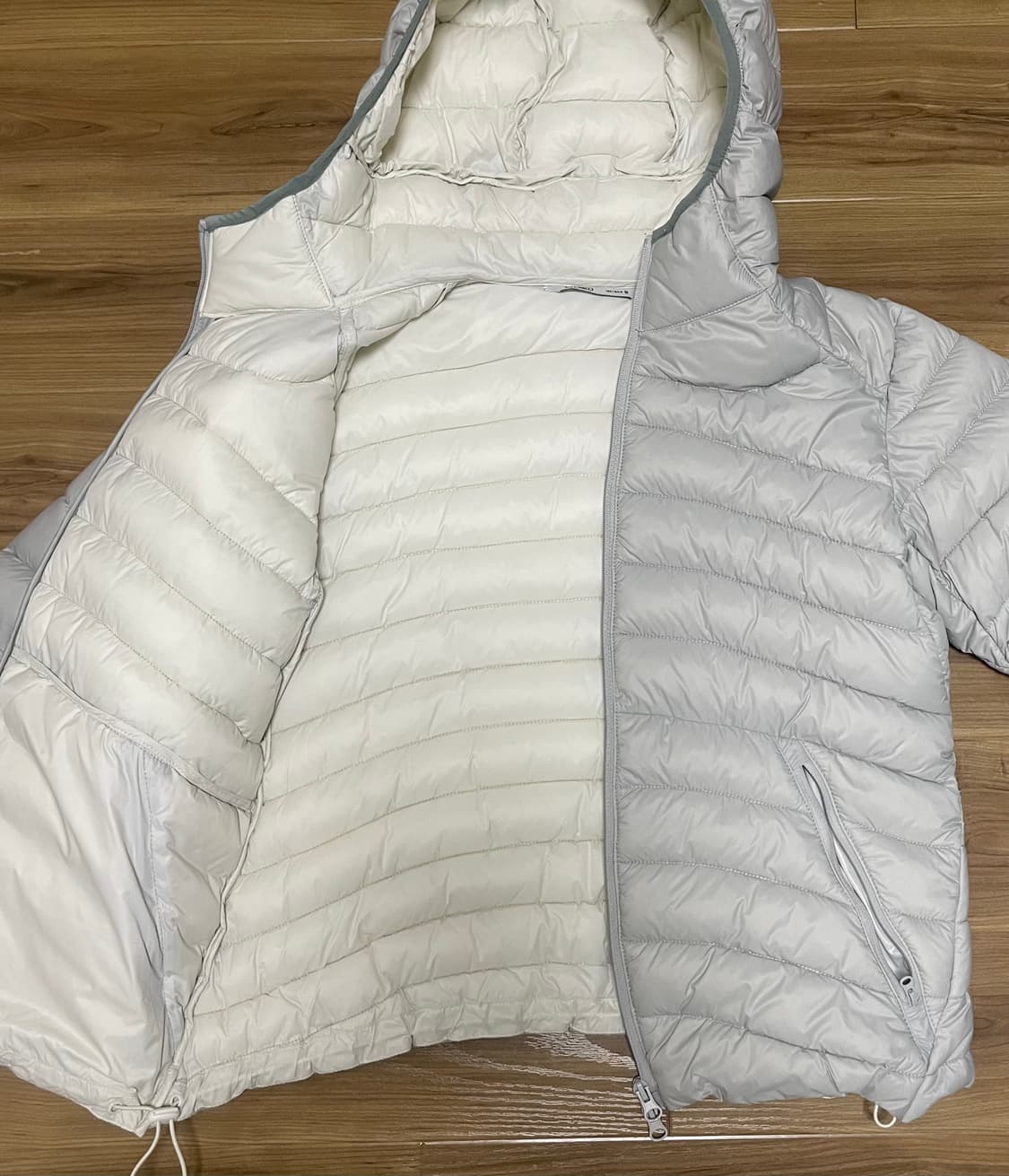 미쏘 배색 경량패딩 상품이미지2