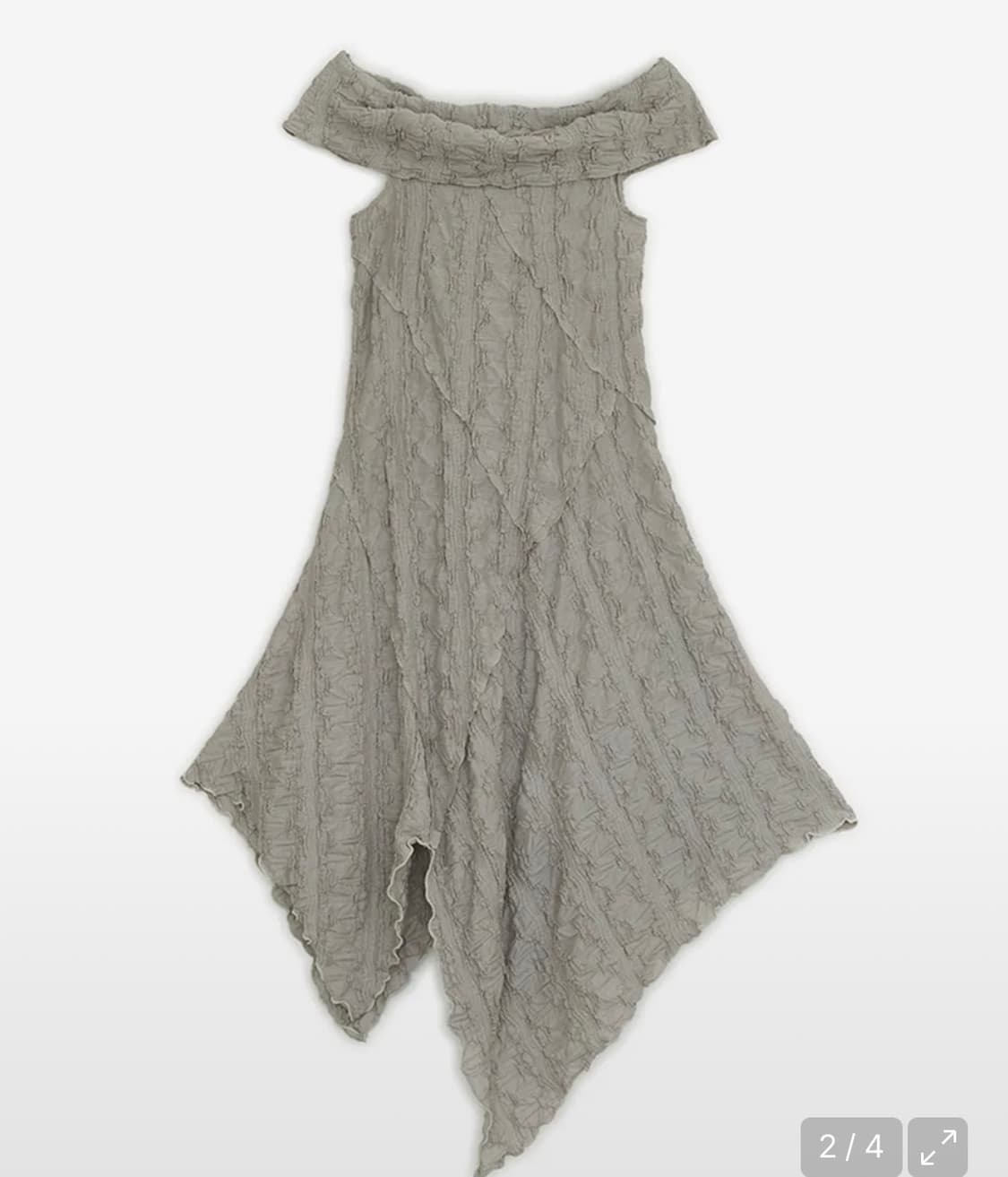 드로우 스트링 오프숄더 드레스 (베이지) 허그 유어 스킨 상품이미지2