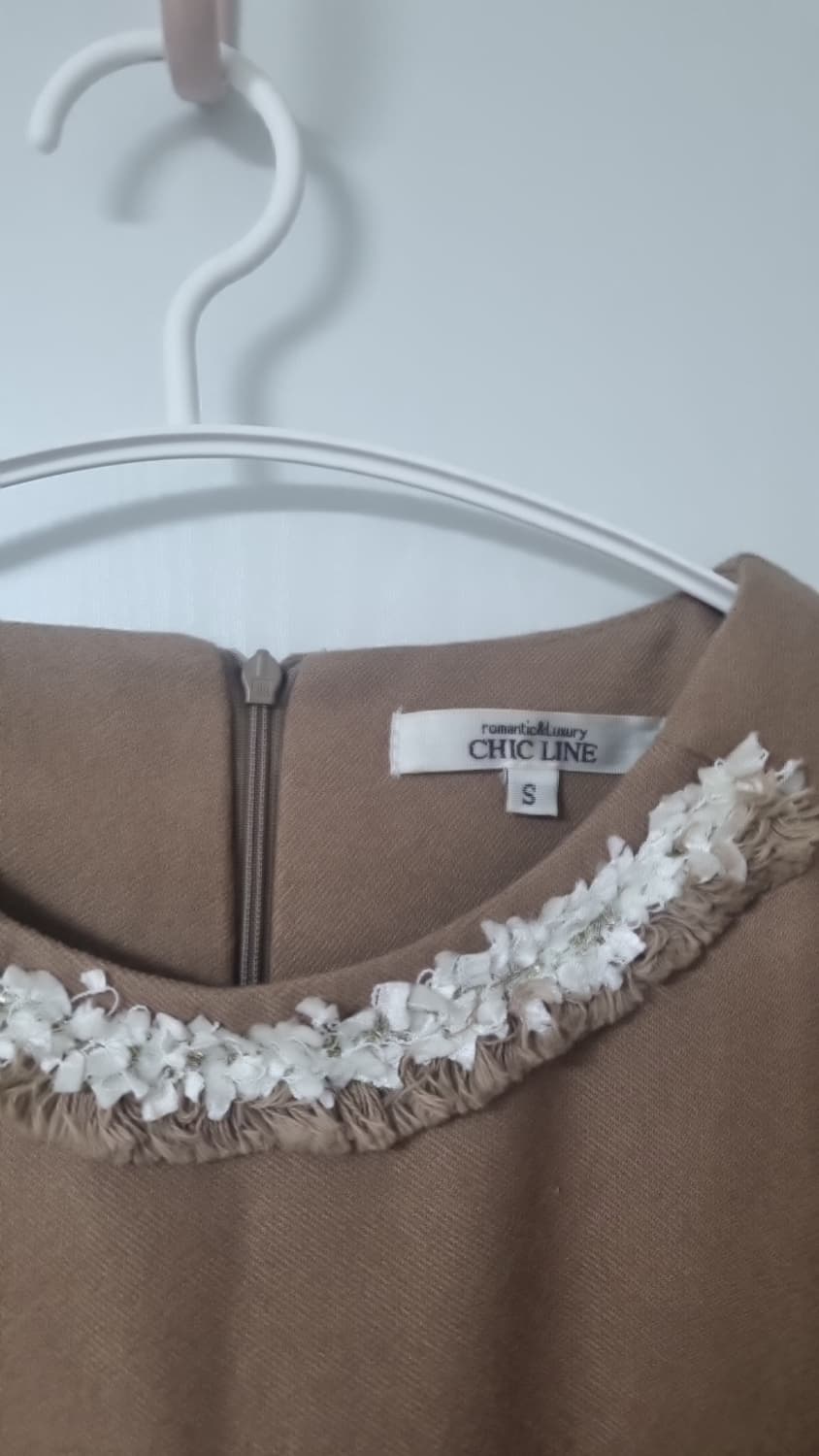 시크라인 베이지 원피스 S 하객룩 (드라이크리닝 완료) 상품이미지4