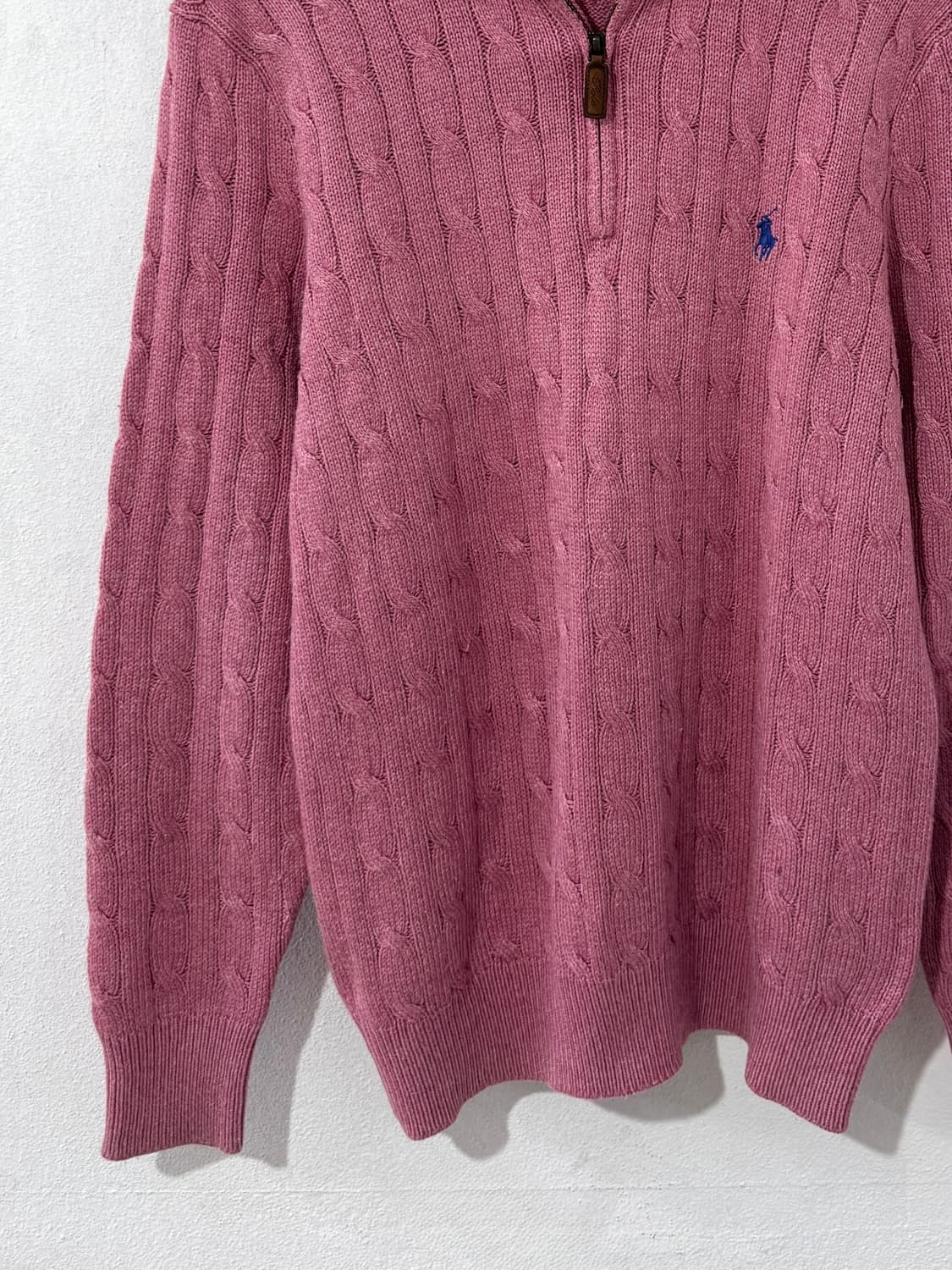 폴로 케이블 실크 반집업 상품이미지3