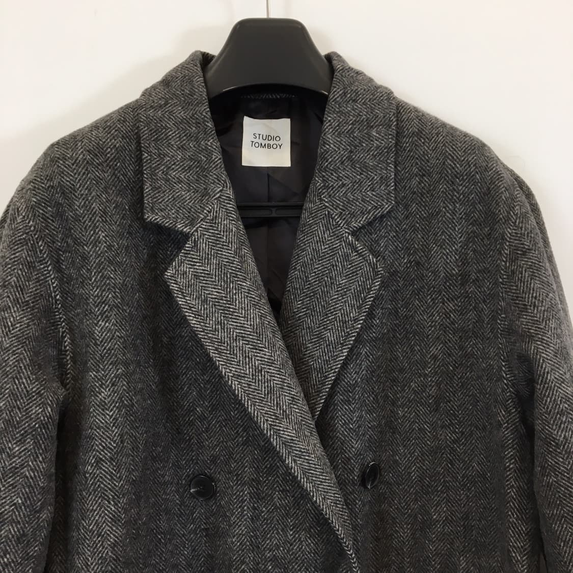 스튜디오톰보이 헤링본 더블 벨티드코트 FREE  상품이미지2