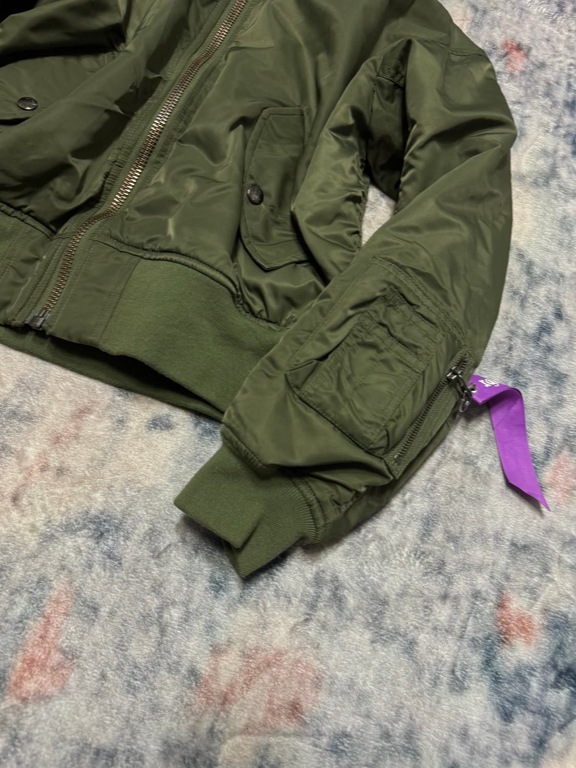 X-girl blue trimming fur ma-1 jacket 상품이미지6