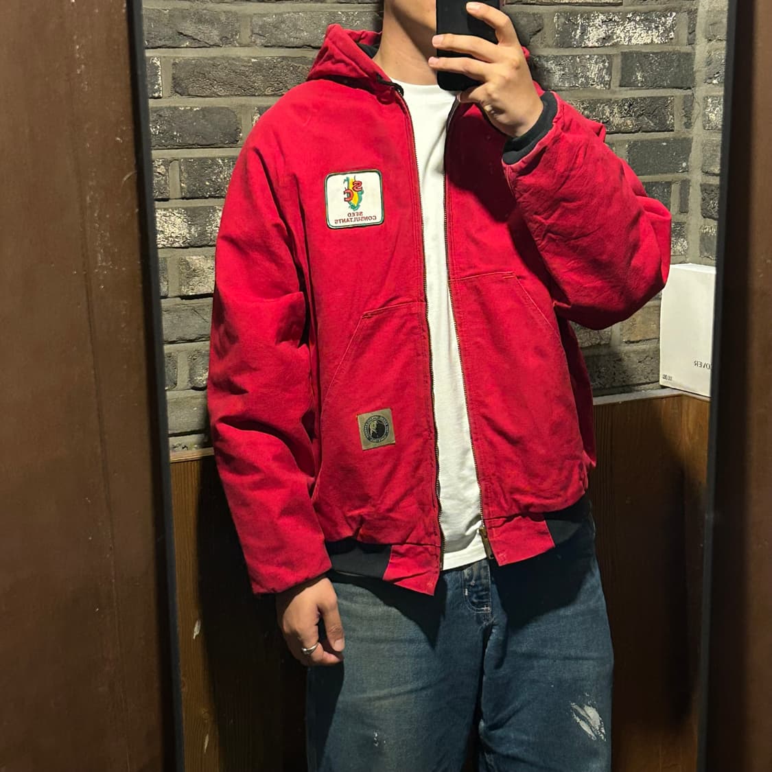 XL) BERNE 빈티지 워크웨어 액티브 자켓 핑크 상품이미지8