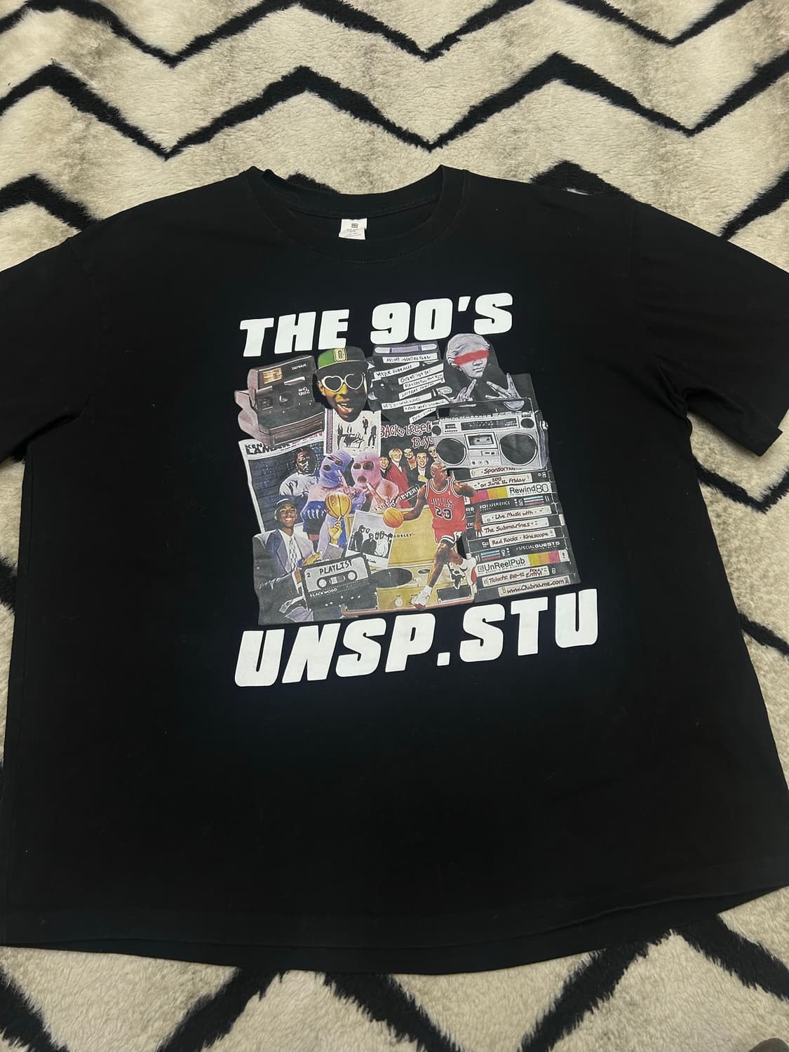 [실측XL]빈티지 90s 프린팅 반팔/블랙 상품이미지2