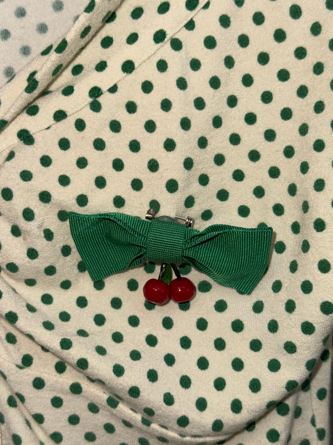 Blumarine green dot offshoulder cardigan 상품이미지6