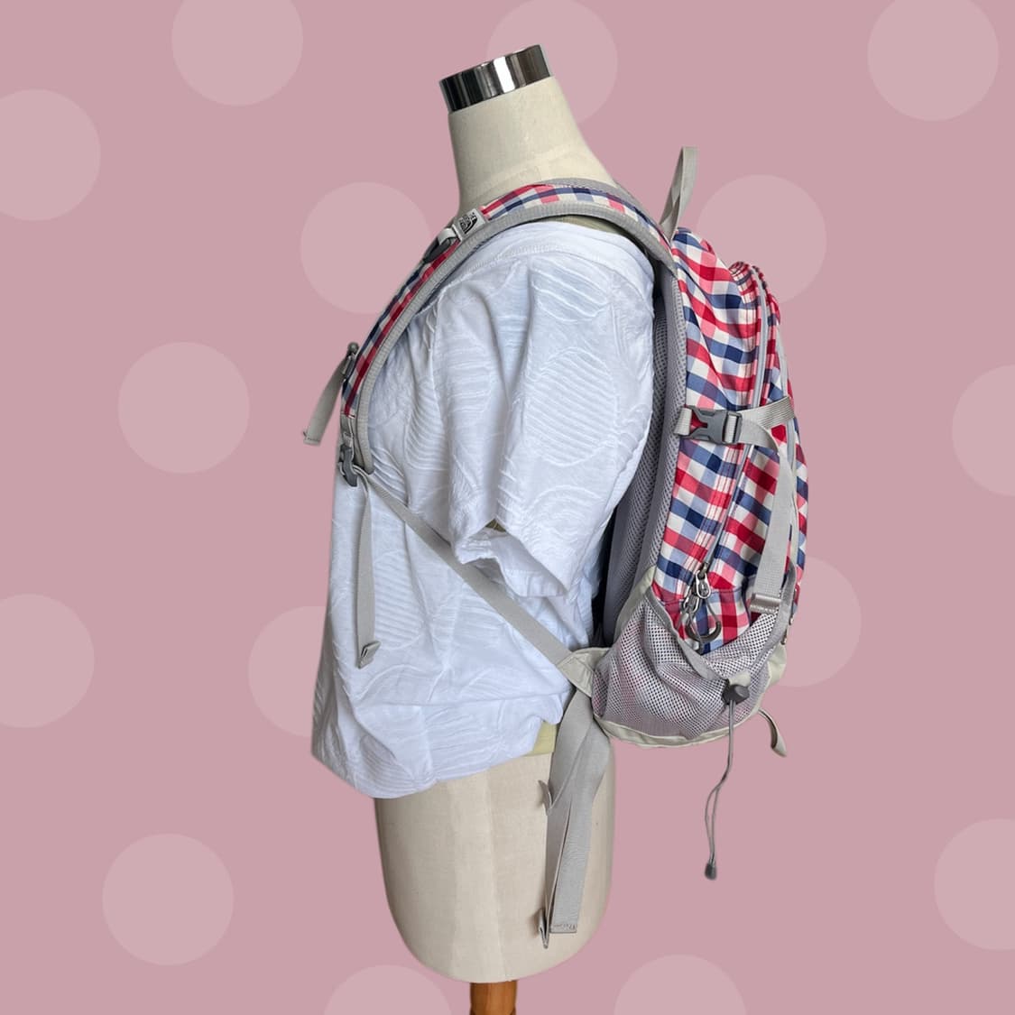 노스페이스 체리&블루베리 체크무늬 백팩 상품이미지2