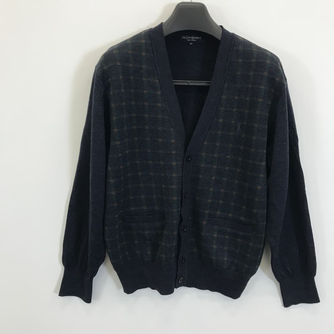 YSL 입생로랑 빈티지 체크 가디건 [95] 상품이미지1