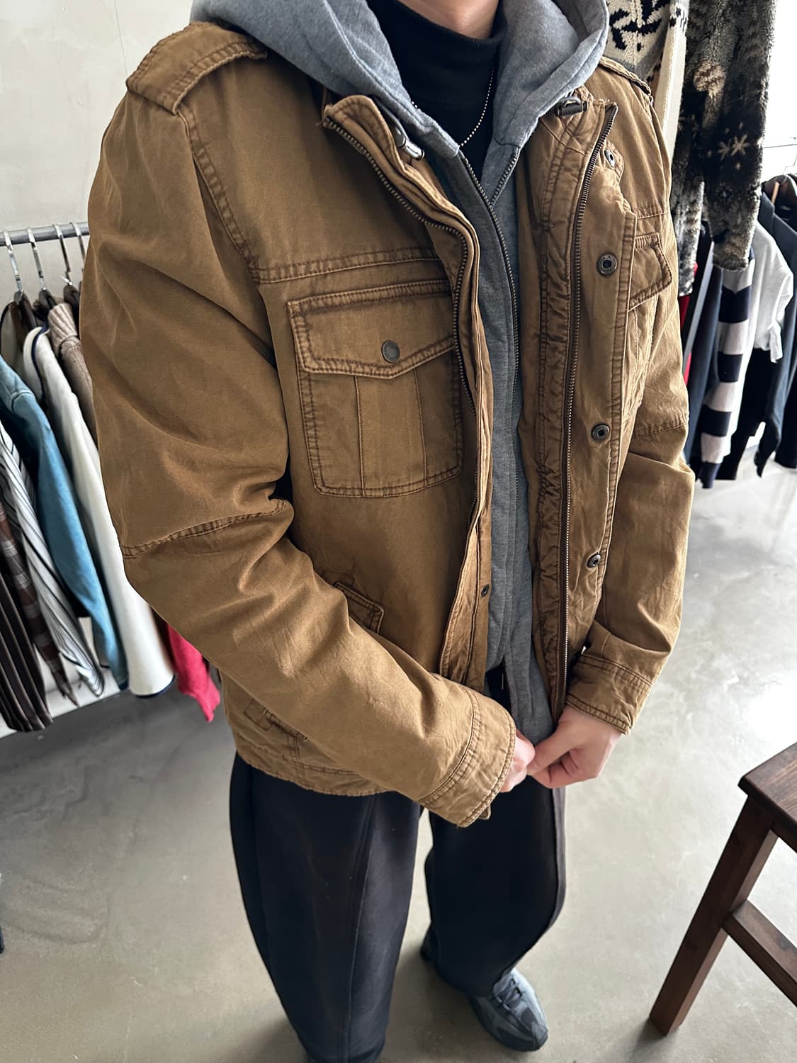 Levis 쉐르파 라이닝 밀리터리 후드 자켓 상품이미지5