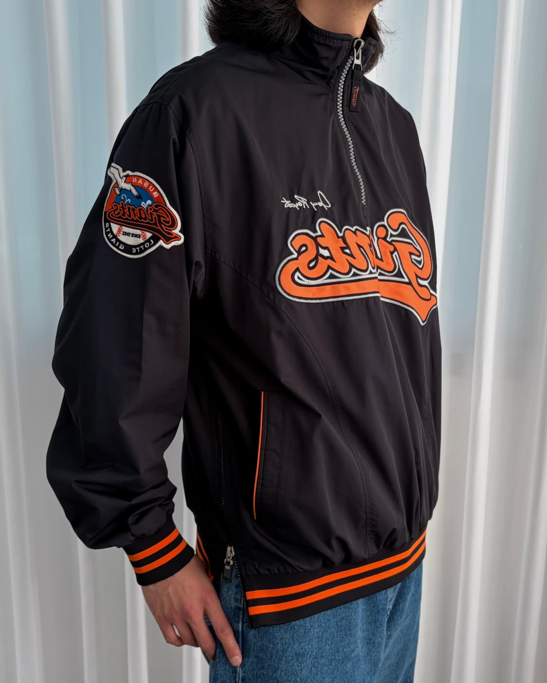 [XL]롯데 자이언츠 춘추용 베이스볼 하프집업 바람막이 자켓 상품이미지3