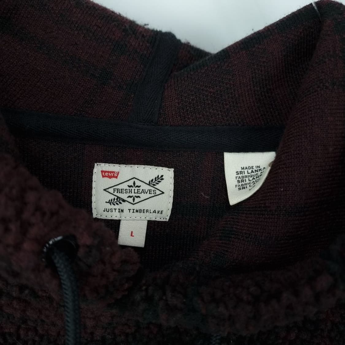 리바이스 체크 패턴 오버핏 뽀글이 후리스 후드티 M16601 상품이미지7