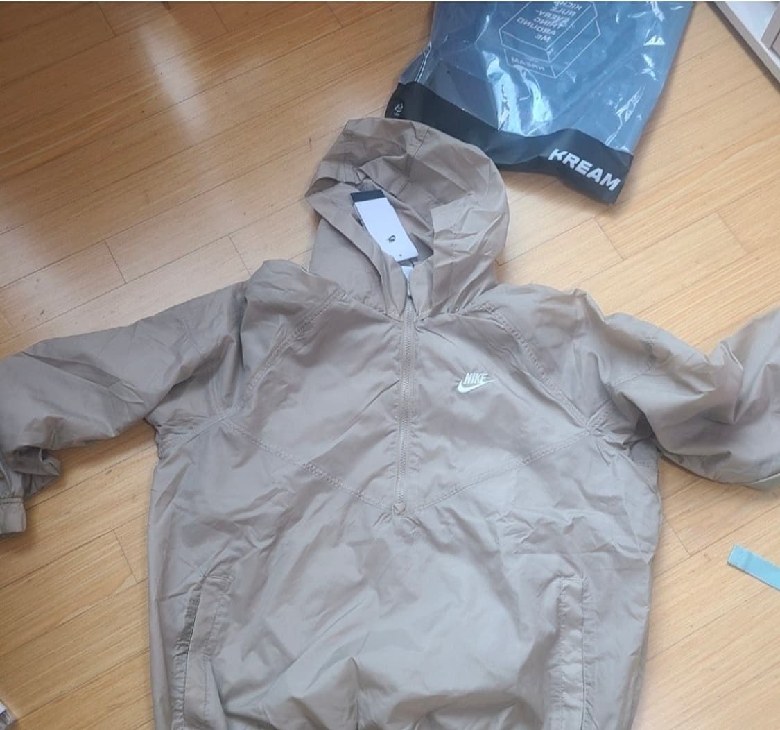 [M] 나이키 NSW 윈드러너 언라인드 우븐 아노락 카키 (시착 제품) 상품이미지2