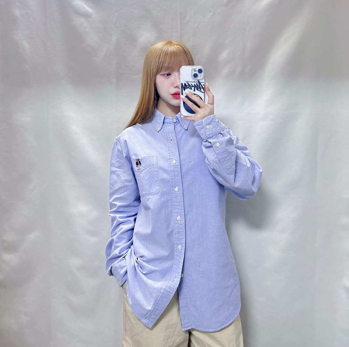 폴로 베어 솔리드 셔츠 (QR인증가능) 상품이미지2