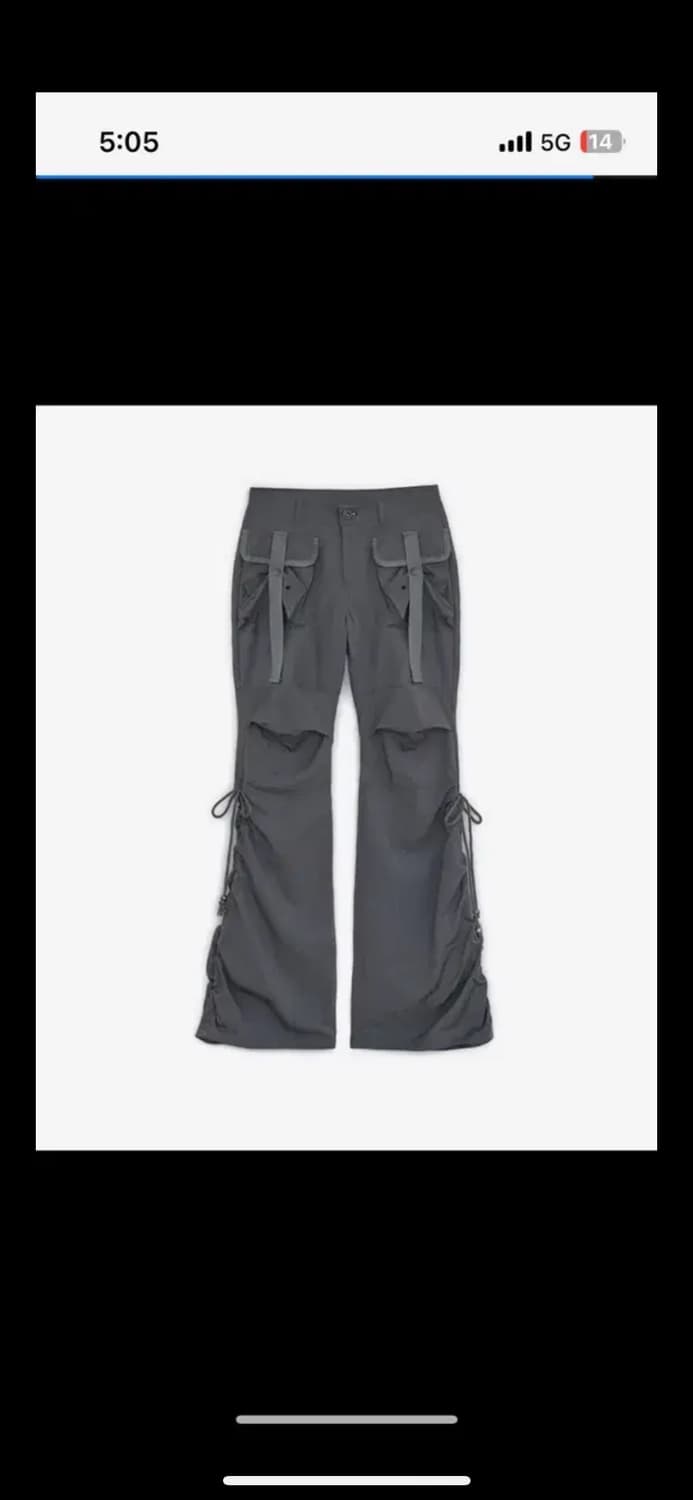 허그유어스킨 부츠컷 카고팬츠 차콜 m사이즈 상품이미지1