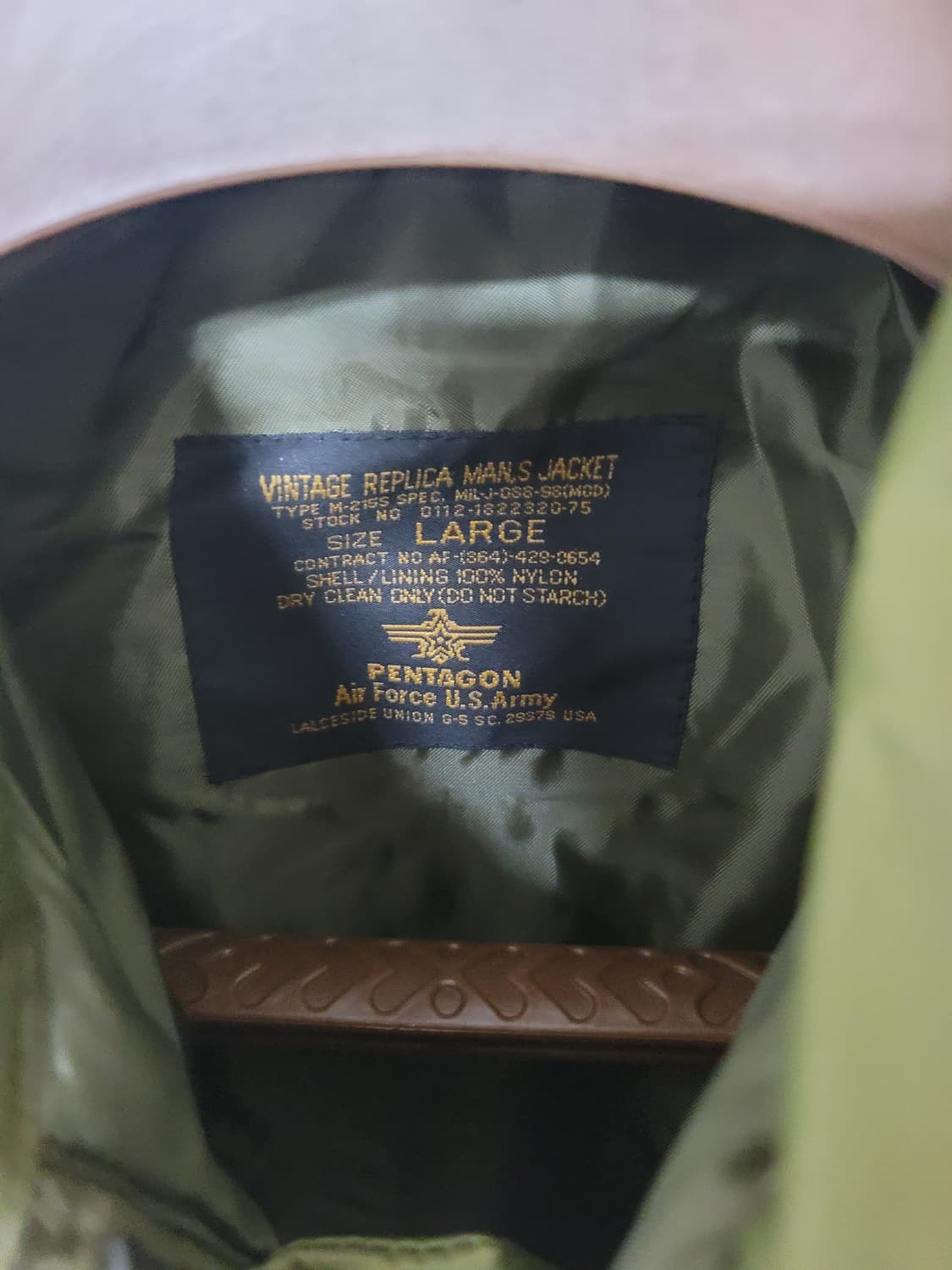 미국 USA 오리지날  팬타곤 항공점퍼 MA1 L표기 105정 상태극상 상품이미지7