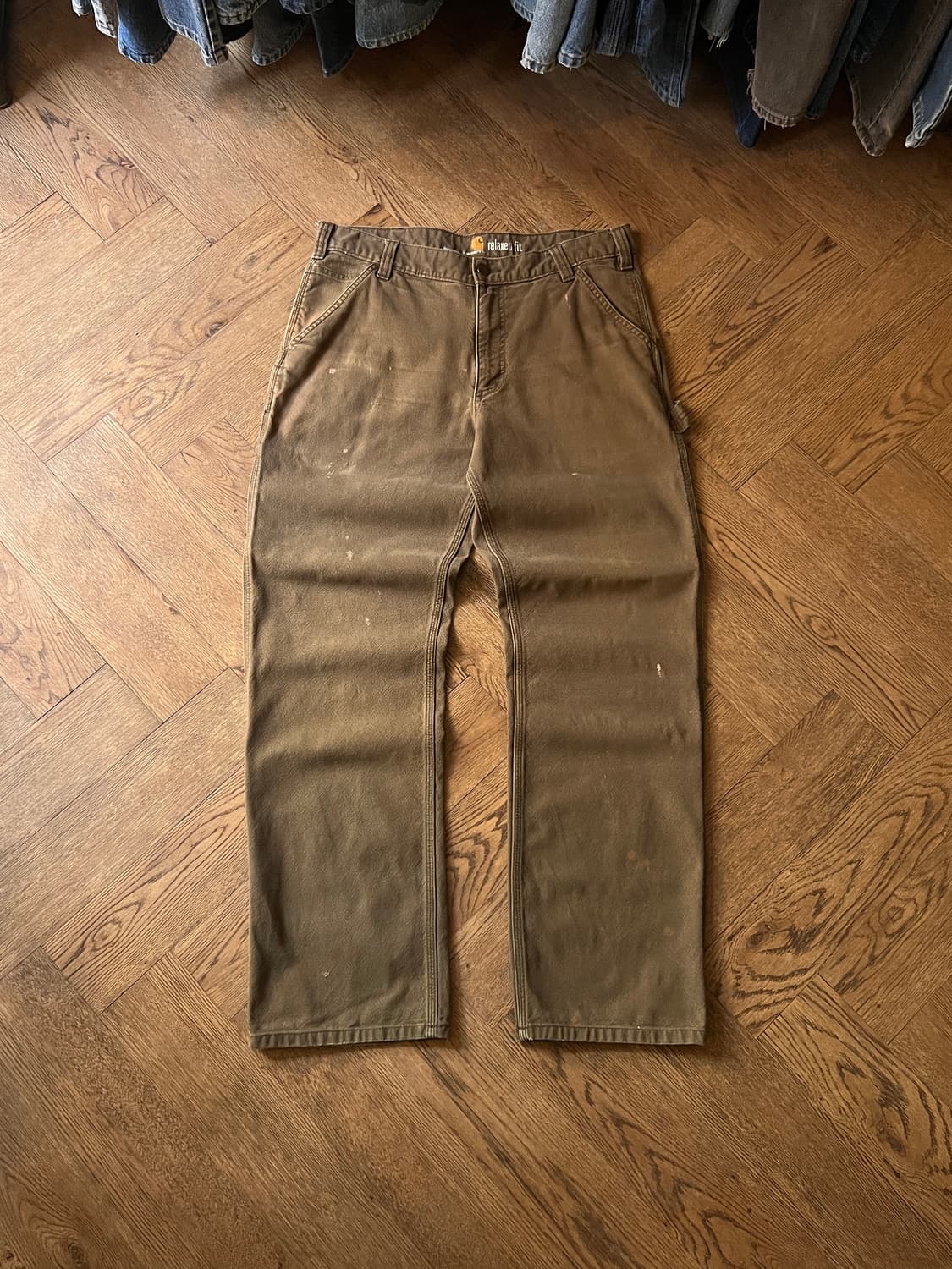 [34]칼하트 USA 빈티지 워싱 다크브라운 싱글니 카펜터 워크 팬츠 상품이미지2