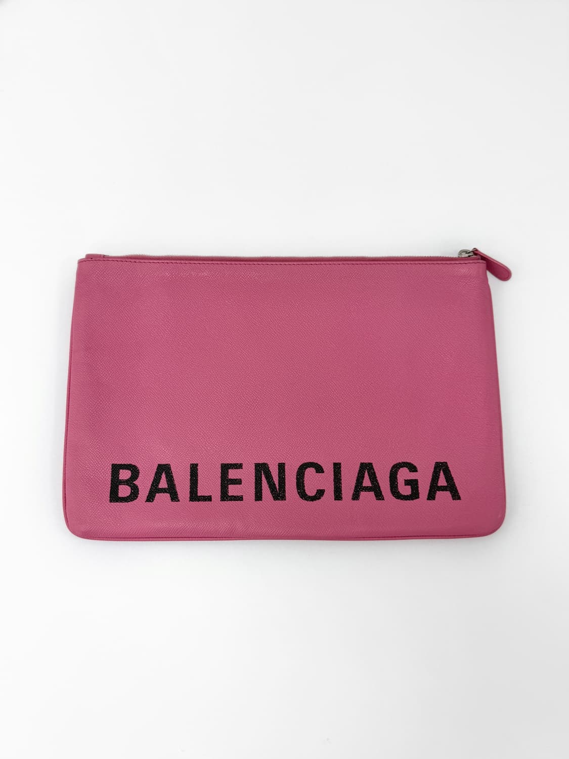 발렌시아가 에브리데이 로고 프린트 레더 클러치 L 상품이미지3