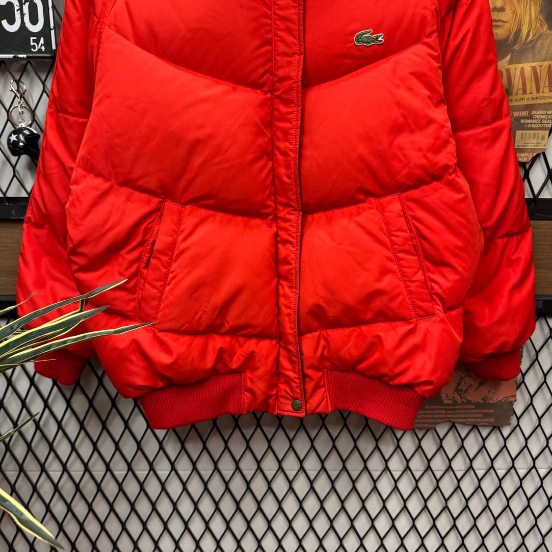 00s 라코스테 리버시블 덕다운 패딩 점퍼 레드 블랙 상품이미지7