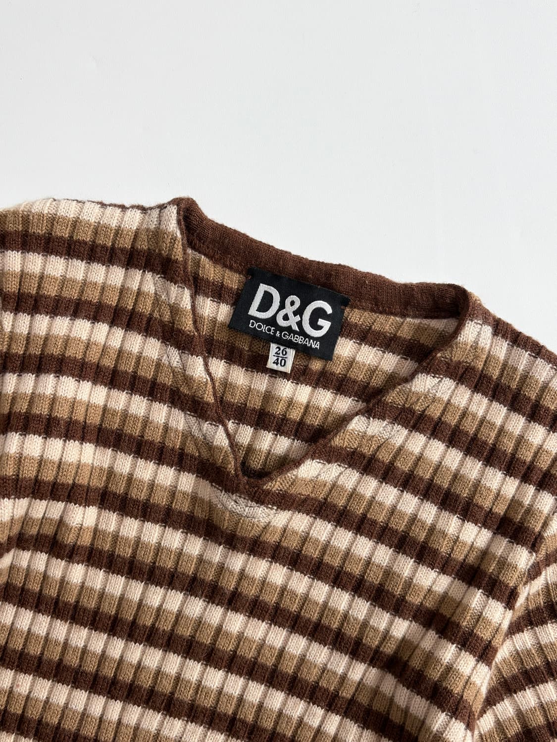 Dolce & Gabbana 돌체앤가바나 브라운 스트라이프 니트 탑 상품이미지7