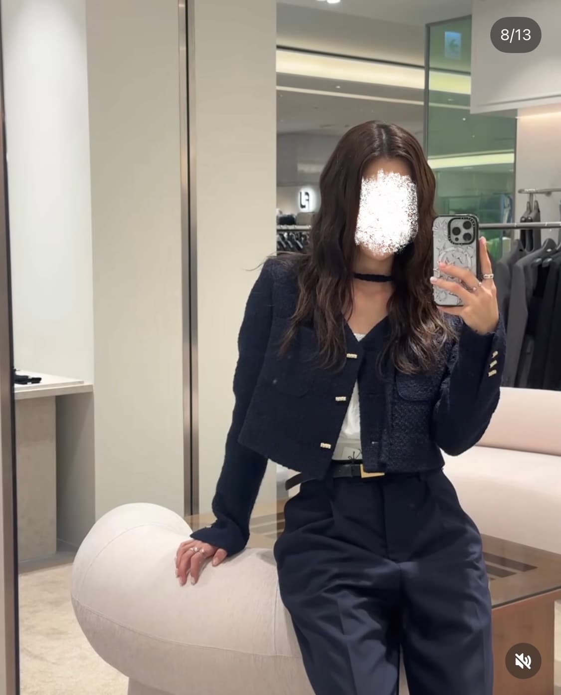 [마우솔레움] 넬슨 트위드 스트링 자켓 네이비 (품절템) 상품이미지2