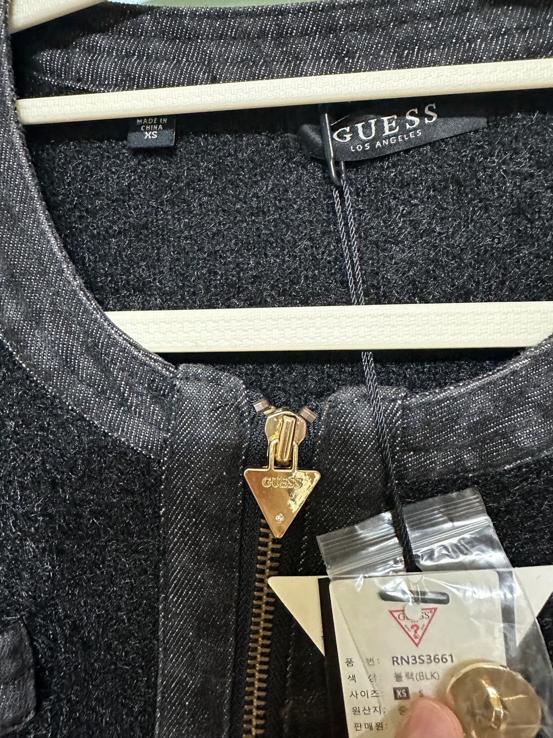 Guess 데님믹스 가디건 xs 블랙 상품이미지3