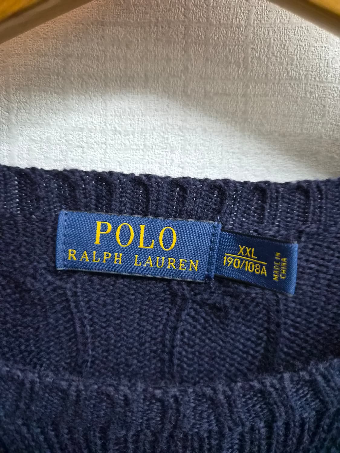 XXL) 폴로 랄프로렌 케이블 니트 네이비 팝니다 상품이미지4