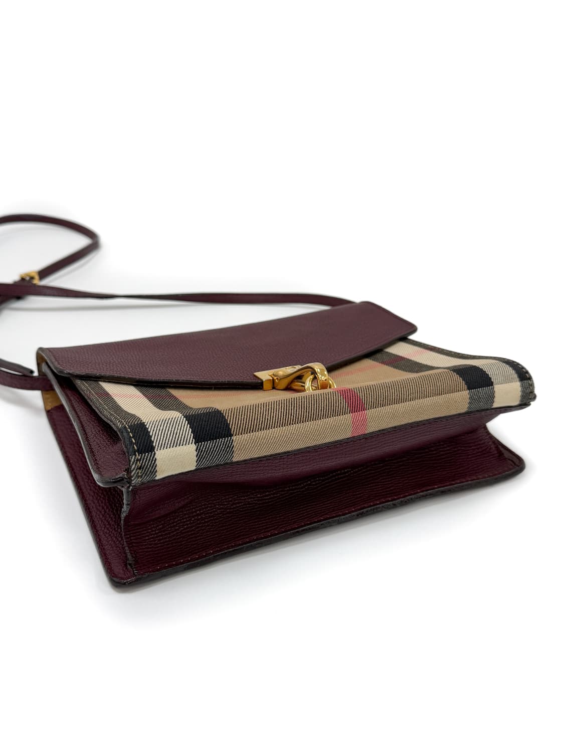 버버리 하우스 체크 & 레더 맥켄 스몰 크로스백 상품이미지5