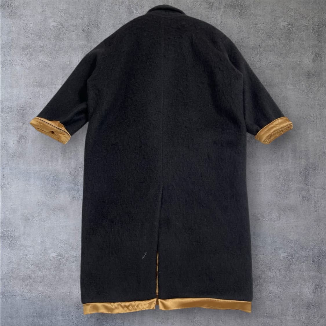 미하라 야스히로  블랙 더블 브레스티드 울 롱 코트 M 상품이미지9