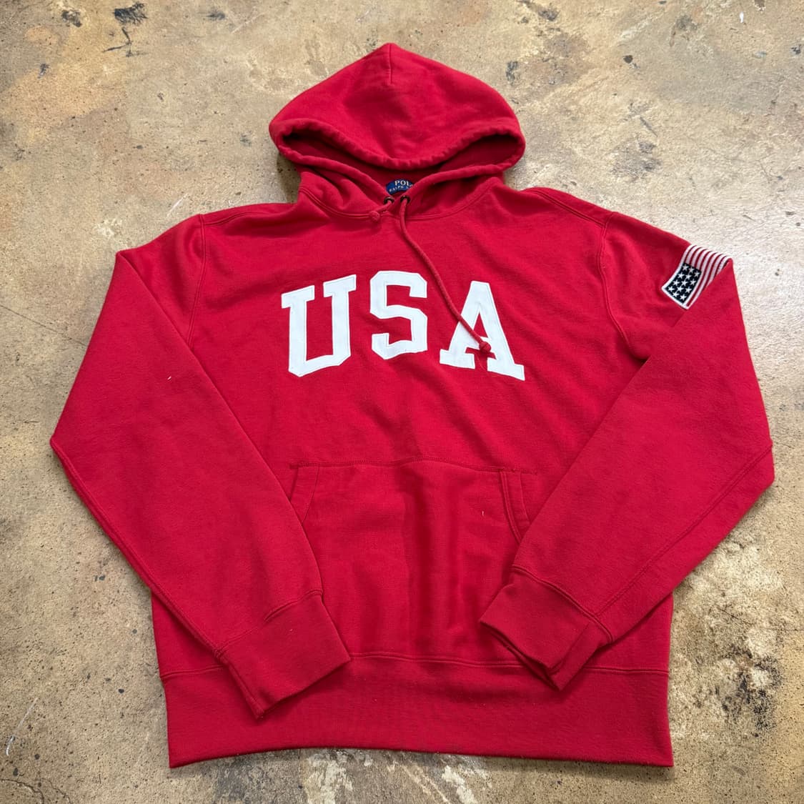 폴로 랄프로렌 성조기 레드 USA 후드티 상품이미지2