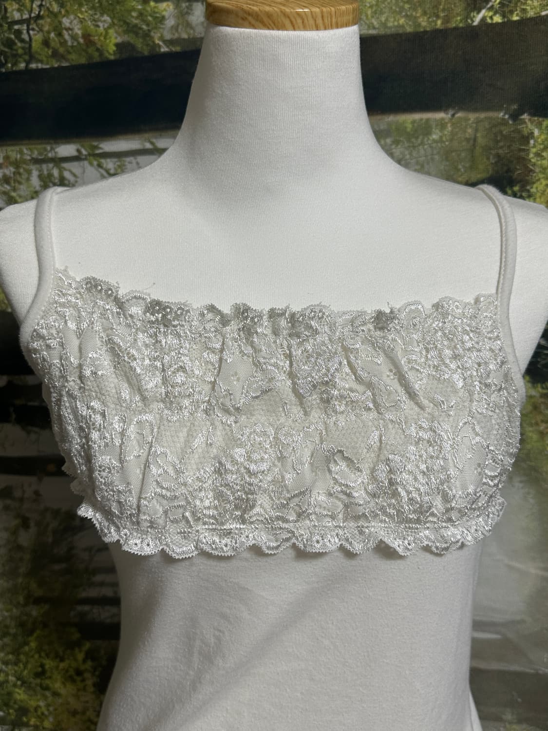 빈티지 화이트 레이스 슬리브리스 나시 끈나시 모리 모리걸 상품이미지3