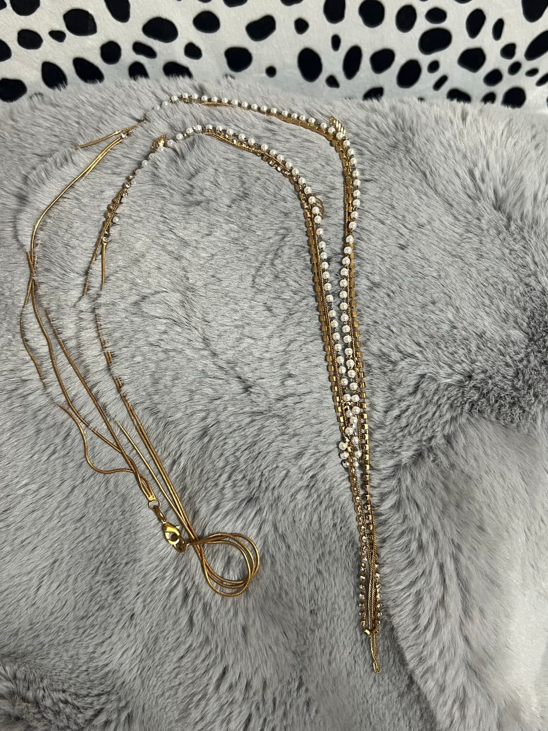 레이어드 드롭 진주 체인 목걸이 상품이미지2