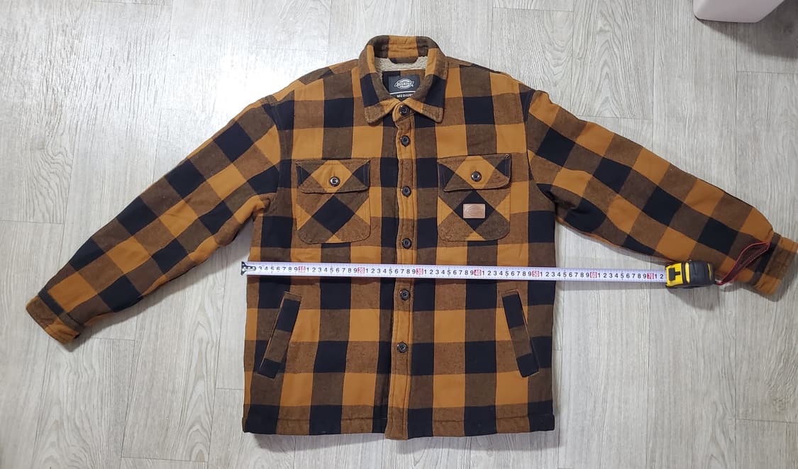 [M] 디키즈 브라운 블랙 체크 셔츠 자켓 상품이미지1