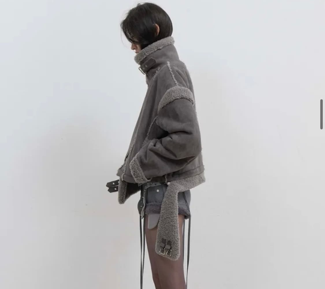 (새상품)Detachable 퍼 시어링 자켓 차코랄 상품이미지5