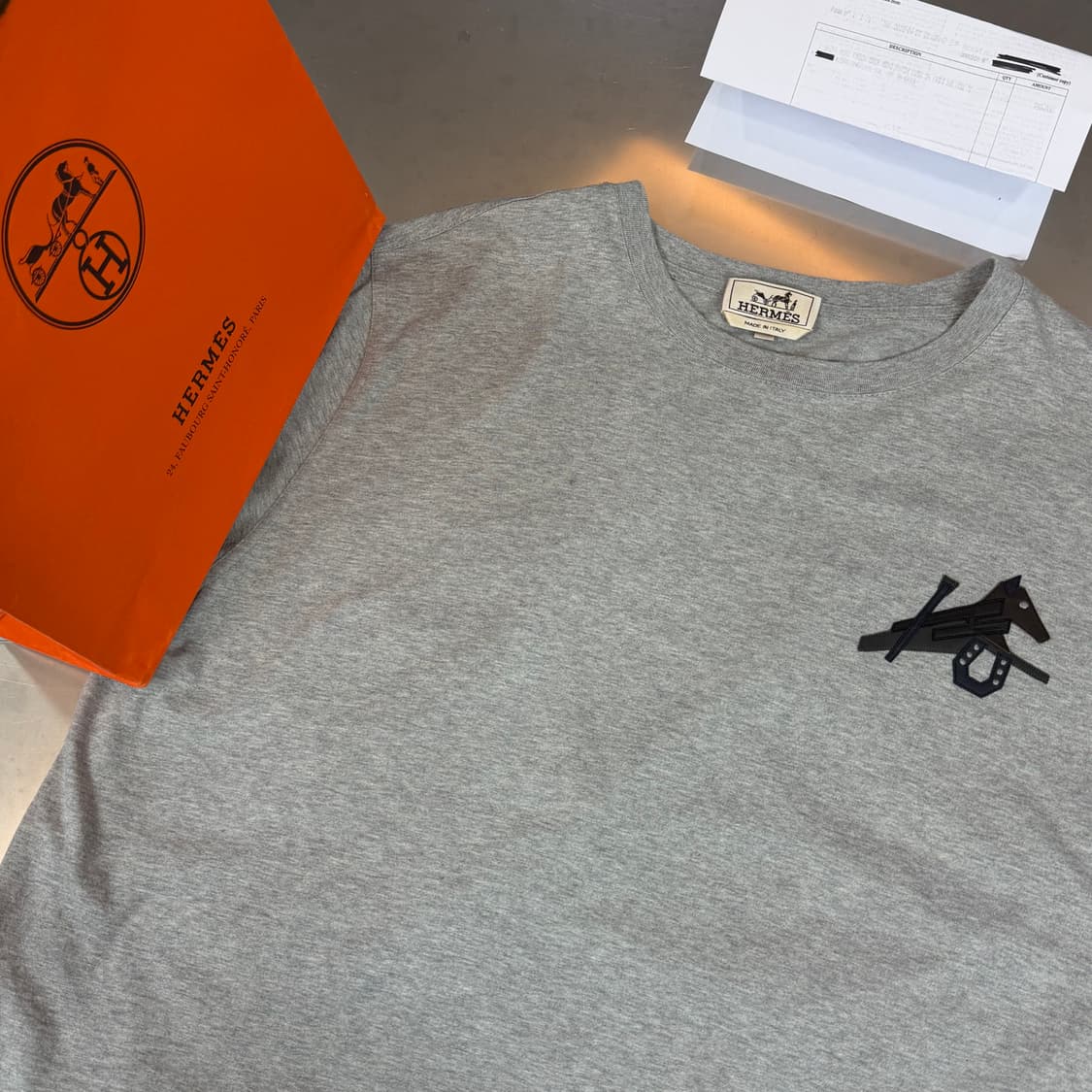 [리오브] 에르메스 로데오 홀스 레더 패치 반팔 상품이미지3