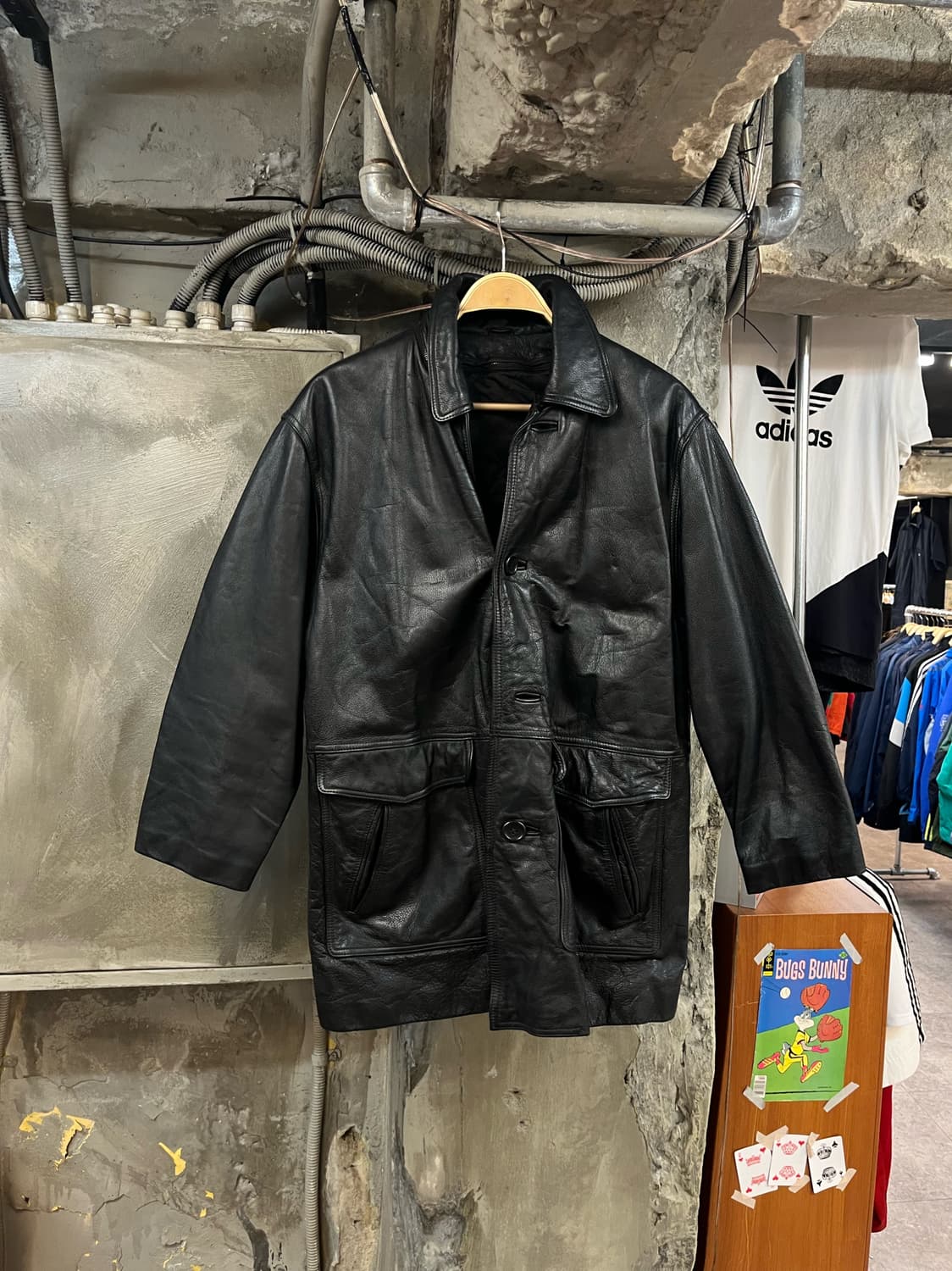 빈티지 소가죽 레더 자켓 블랙 #csz2866 상품이미지1