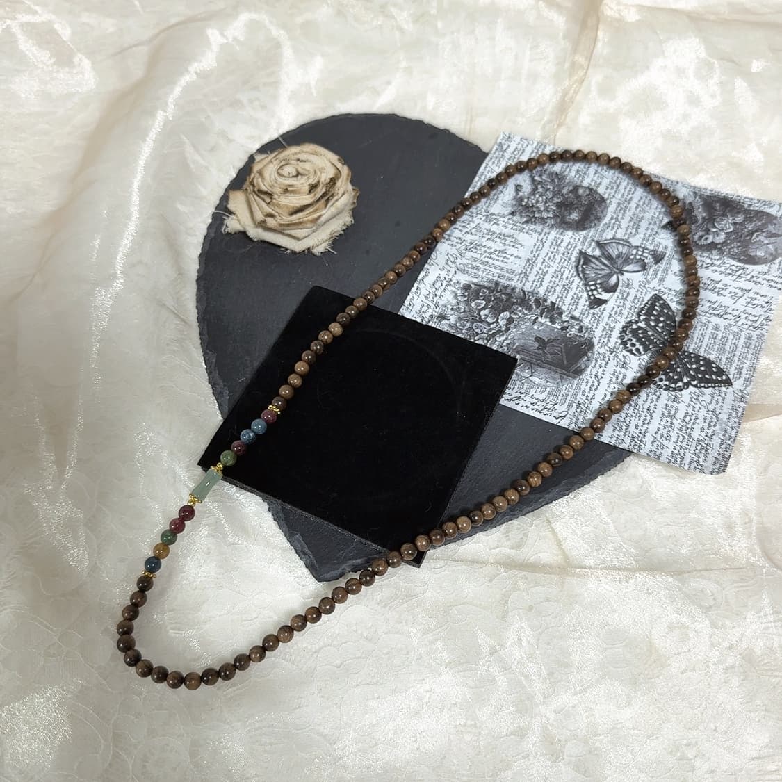 빈티지 단향우드 칼라 토파즈 tourmaline문완 목걸이 상품이미지2