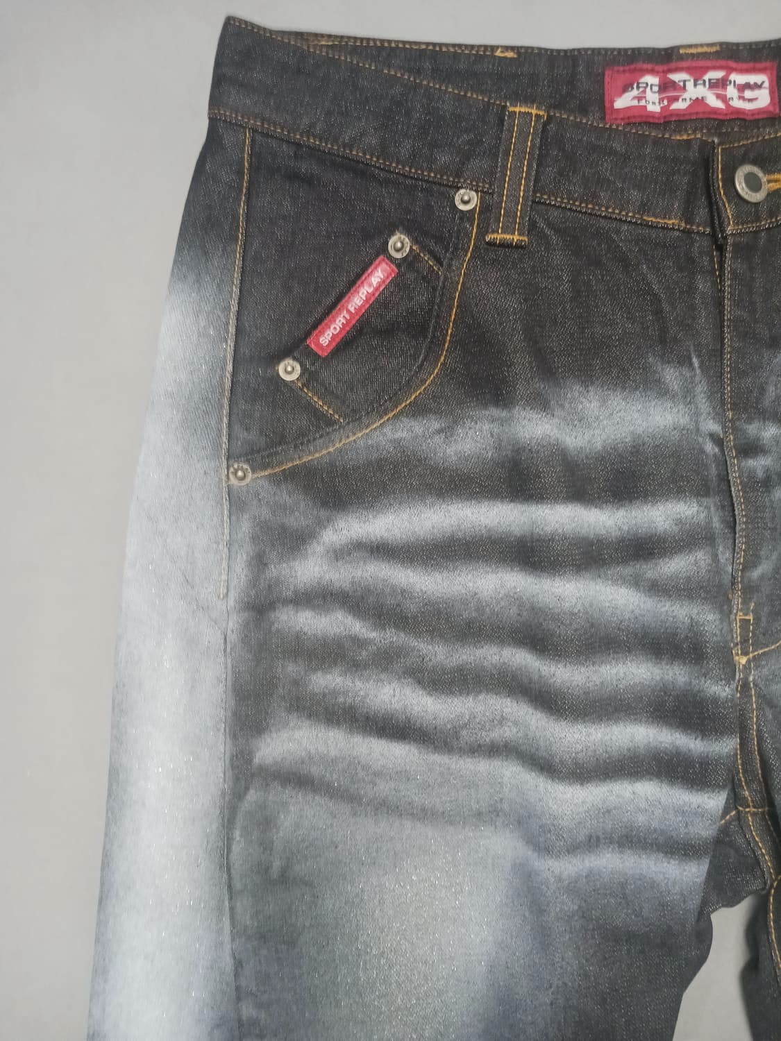 [30] 스포트리플레이 링클 와이드 블랙진 청바지 90s 올드스쿨 상품이미지2