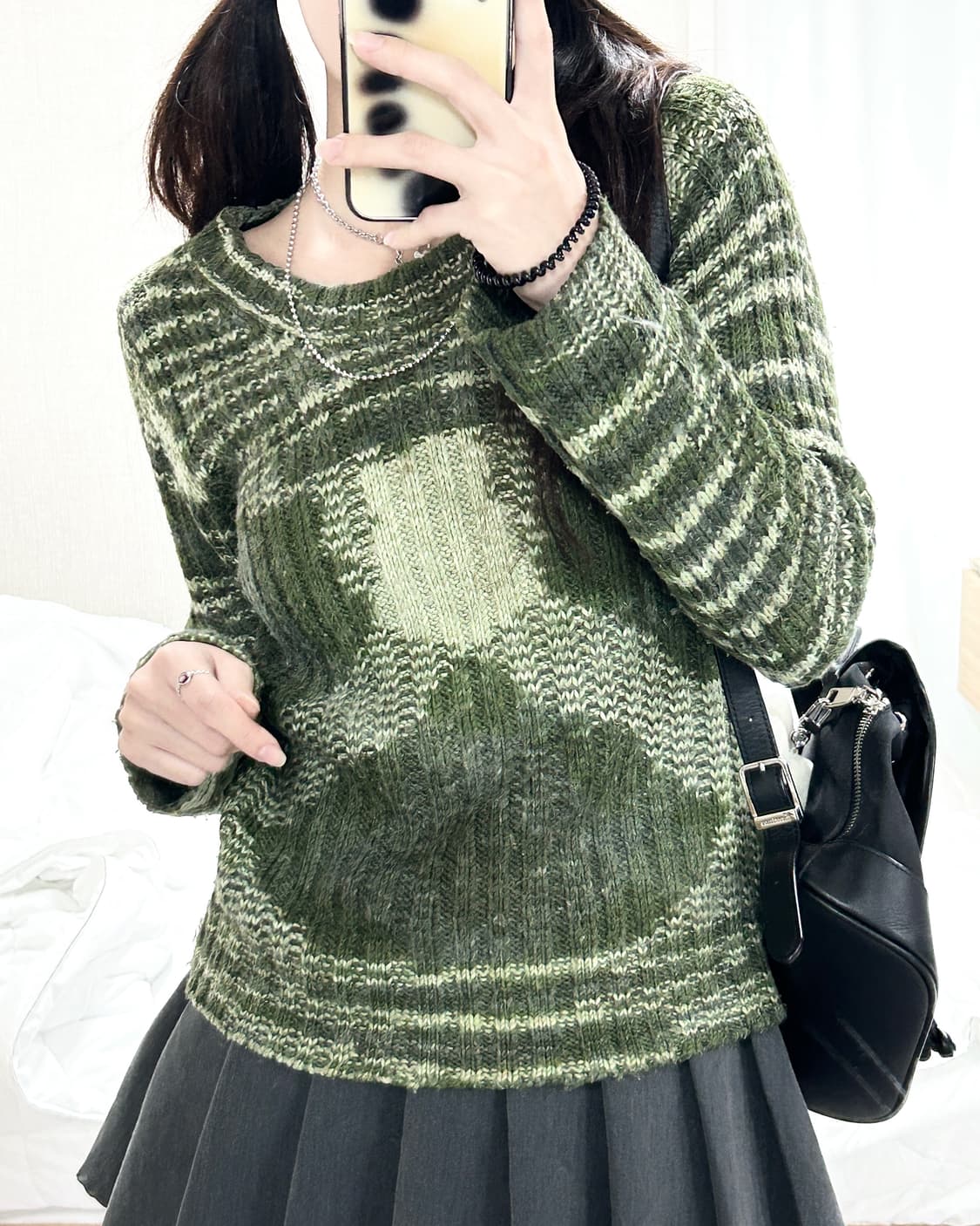 리바이스 캐시혼방 카키 패턴니트 상품이미지4