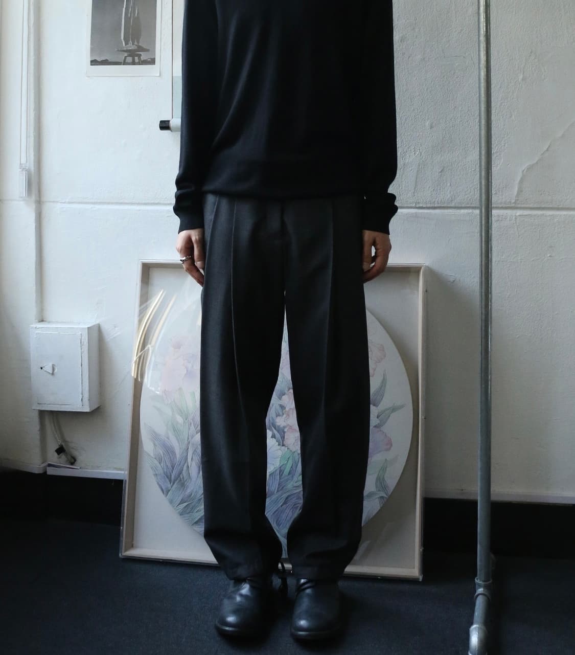 크리스 반 아쉐 울 핀턱 트라우저 상품이미지2