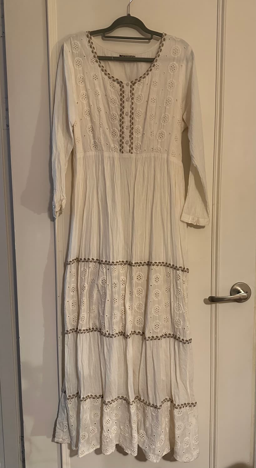 펀칭 레이스 화이트 원피스 상품이미지4