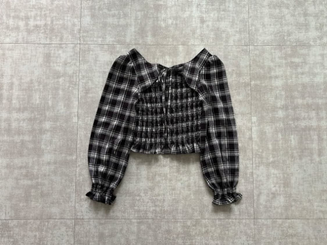 check smock blouse 상품이미지1