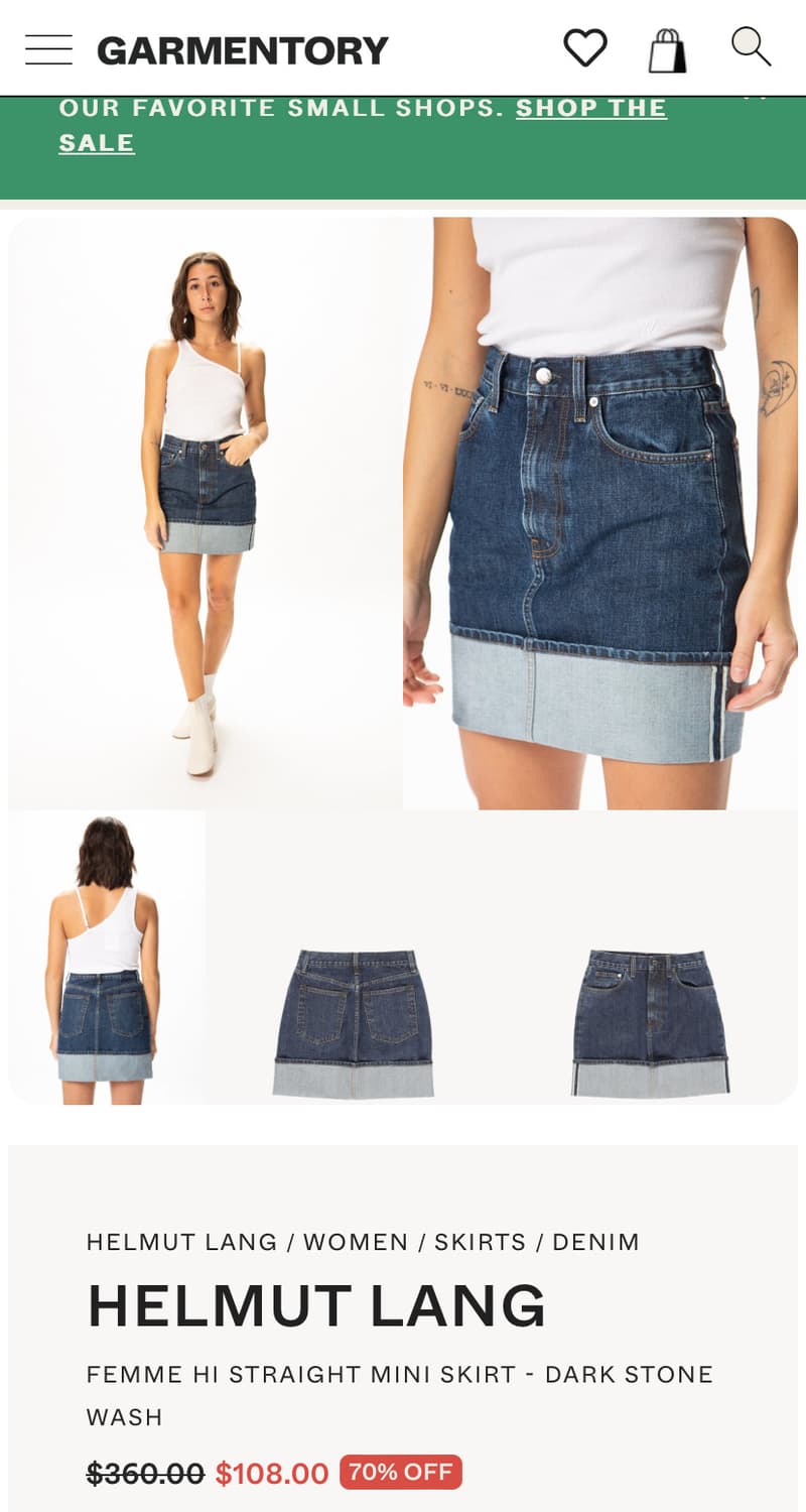 Helmut Lang 데님 미니 스커트 상품이미지7