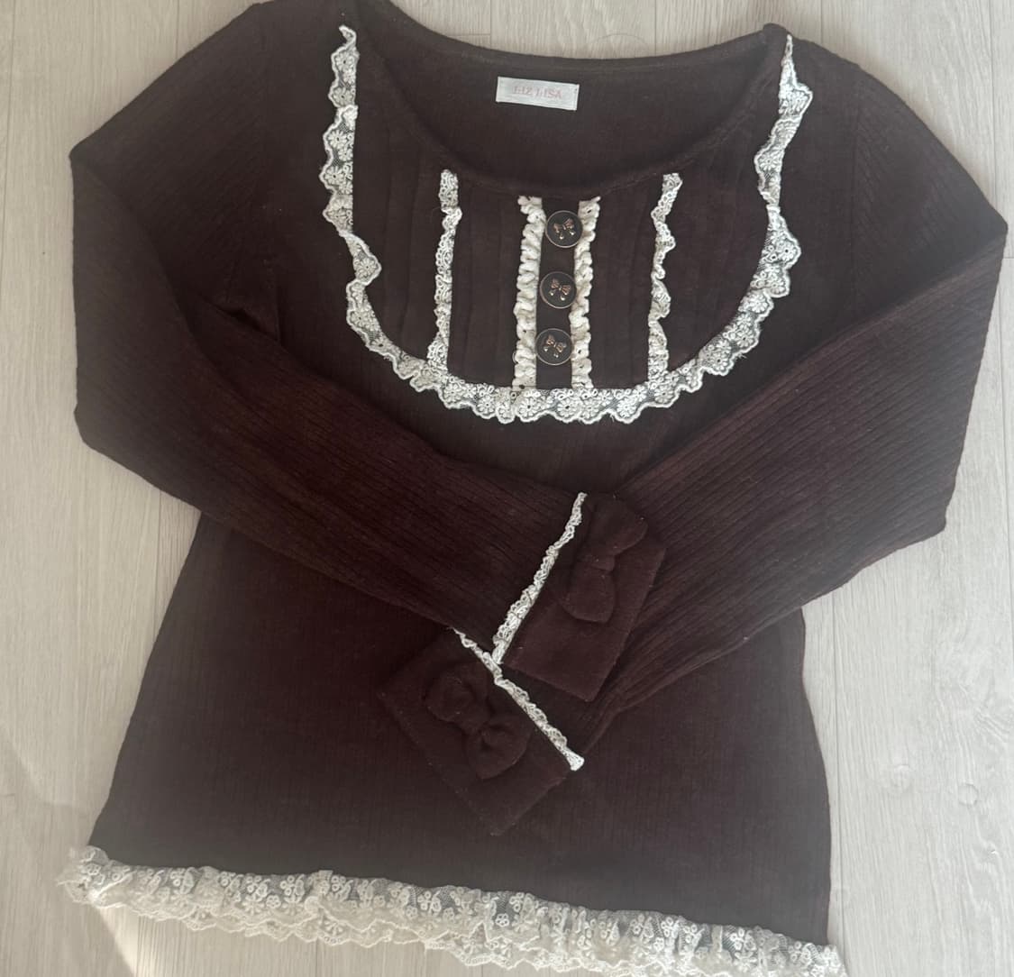 리즈리사 라떼갸루 리본 니트 상품이미지1