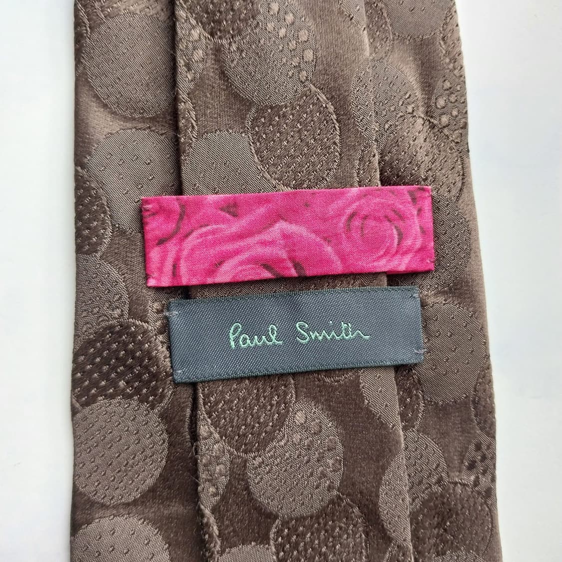 폴 스미스 실크 브라운 자카드 패턴 넥타이 9.4cm A+등급 k2050 상품이미지9