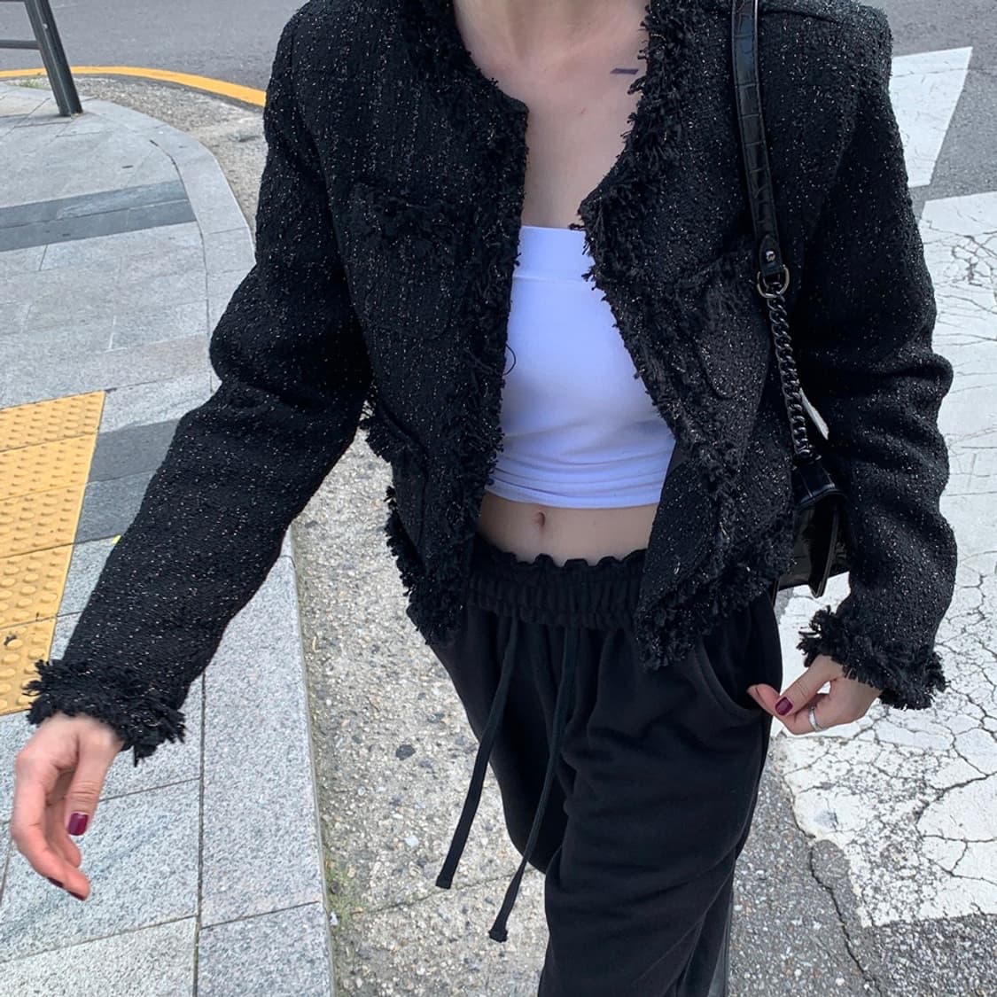 블랙 트위드 자켓 상품이미지1