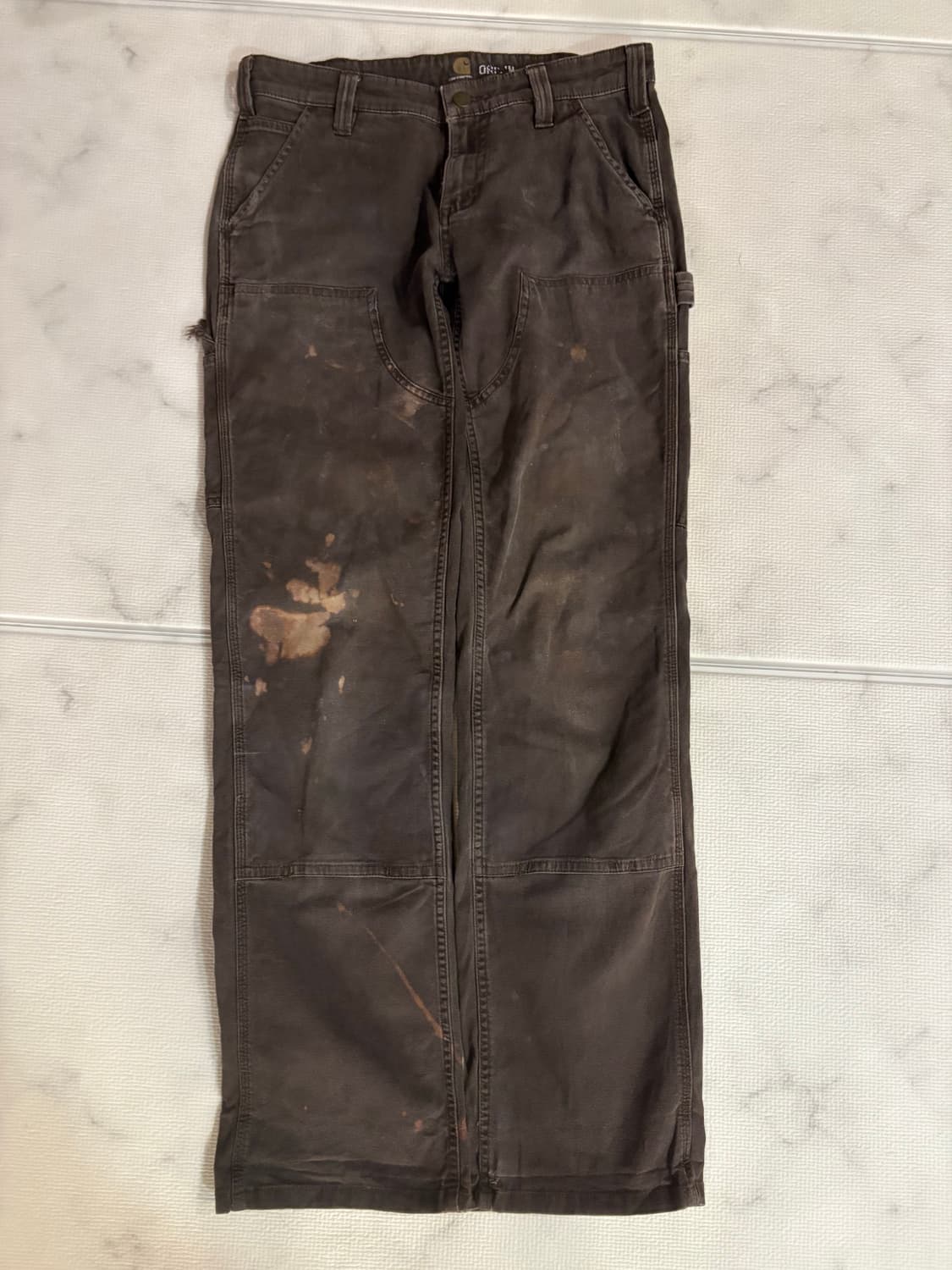 칼하트 더블니 다크브라운 페이딩 와이드 팬츠 [급처] 상품이미지1