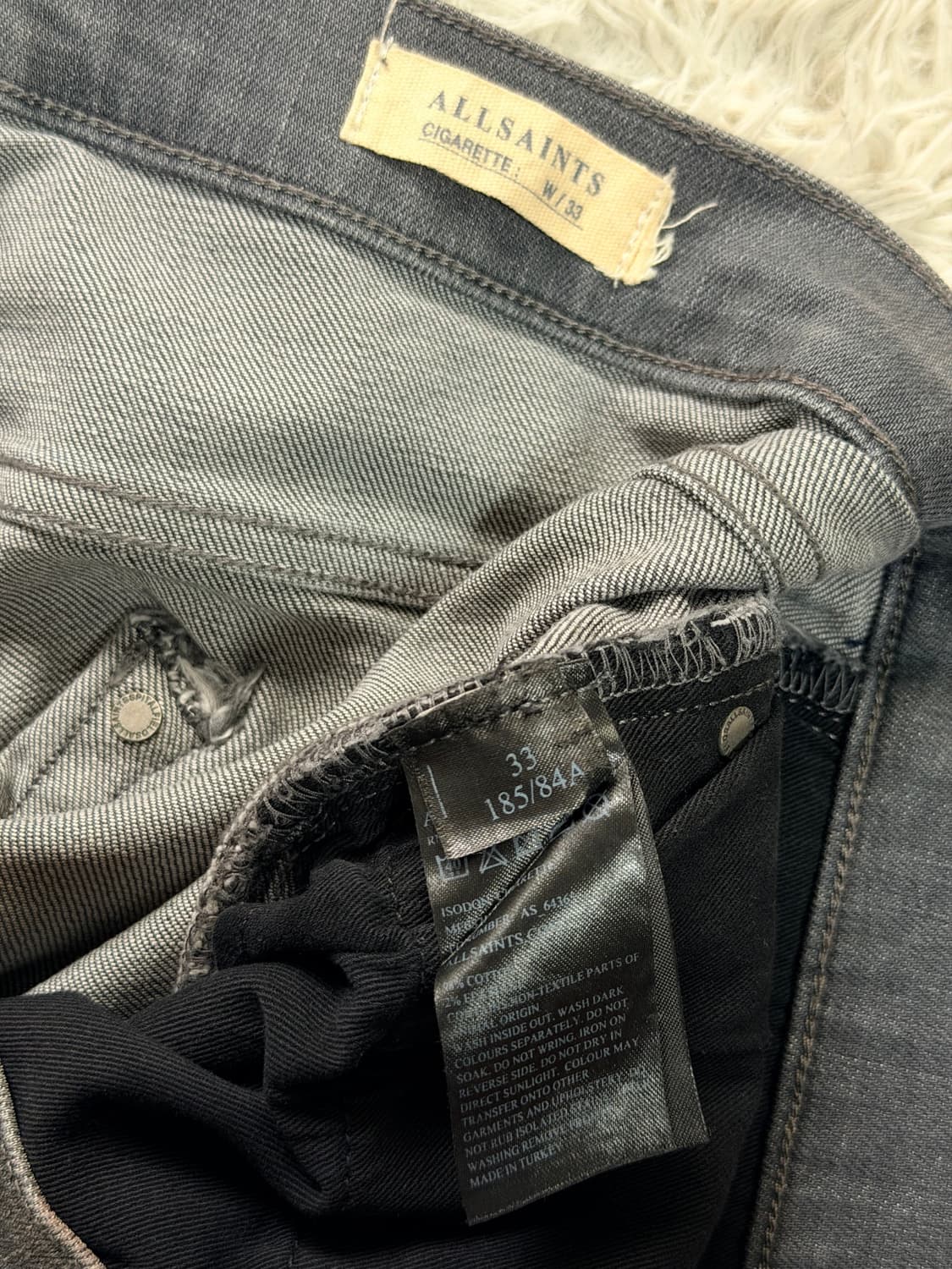 올세인츠(ALLSAINTS) 시가렛 그레이 디스트로이드 데님 팬츠 상품이미지6